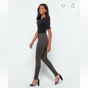 Lysse Suzee Classic Printed Check Brown/Burgundy High Rise Pull On Legging Sz L